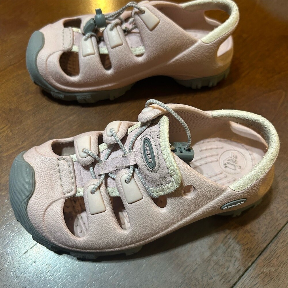 Crocs Trailbreak Toddler Girls Sport Sandals Pink Closed Toe Toggle Size 10C